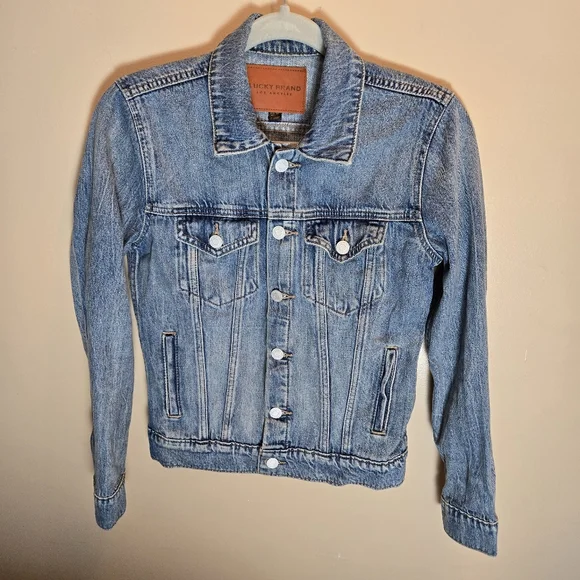 Lucky Brand Denim Jacket Women's X-Small Light Wash Cotton - Picture 8 of 11
